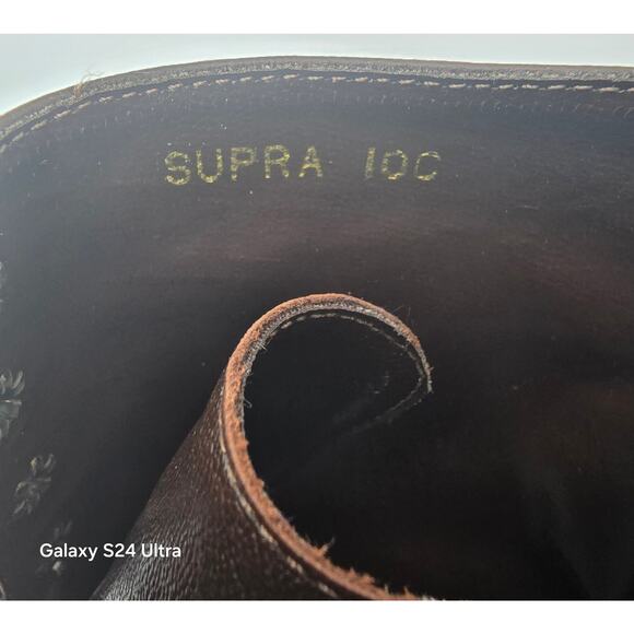 Details Brown Leather Combat Style Boots Cap Toe Lace Up Casual Bootie Men's 10C - Picture 12 of 12